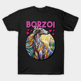 Wonderful borzoi, stained glass. I love borzois. T-Shirt